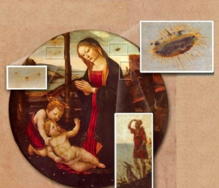 Madonna Saint Giovannino UFO painting | UFOs in rock paintings, murals, and paintings of the Middle Ages and Renaissance